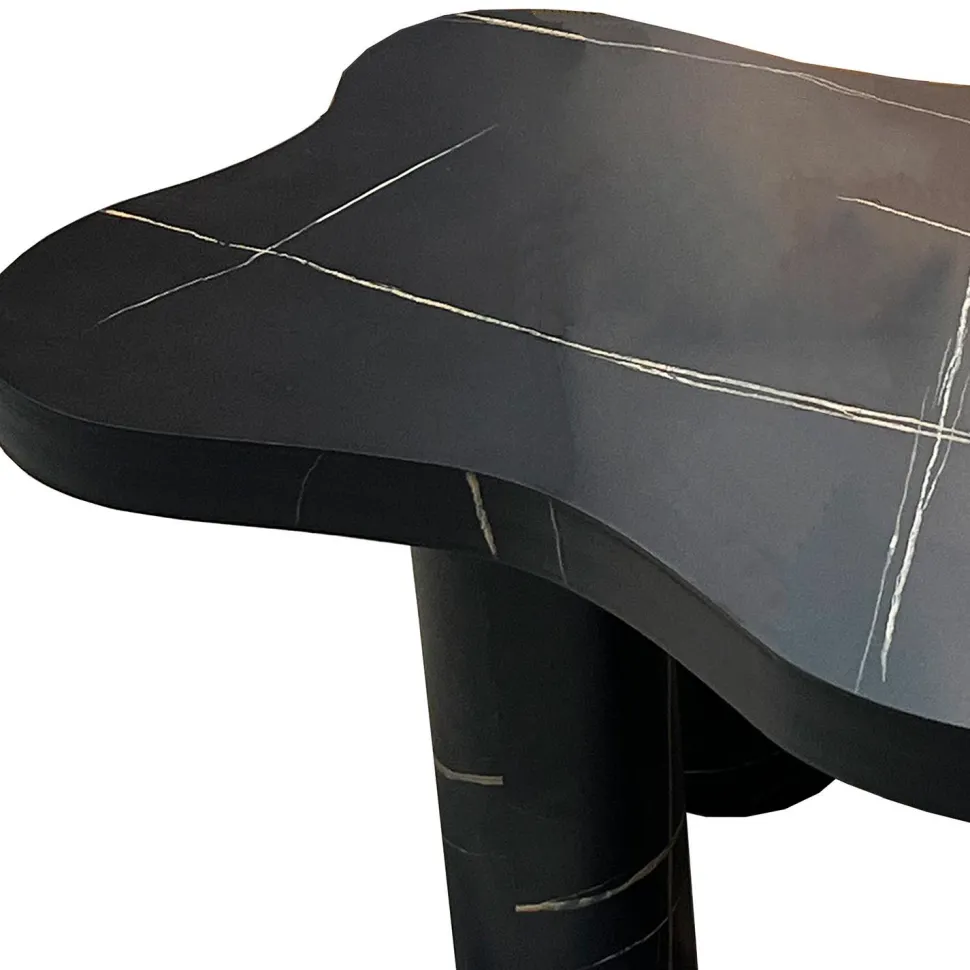 Table basse forme nuage 69x100cm Lagoon Effet Marbre Noir