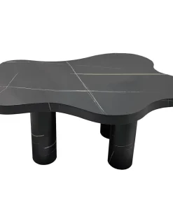 Table basse forme nuage 69x100cm Lagoon Effet Marbre Noir