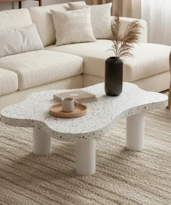 Table basse forme nuage 69x100cm Lagoon Effet Terrazzo