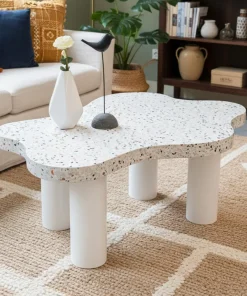 Table basse forme nuage 69x100cm Lagoon Effet Terrazzo