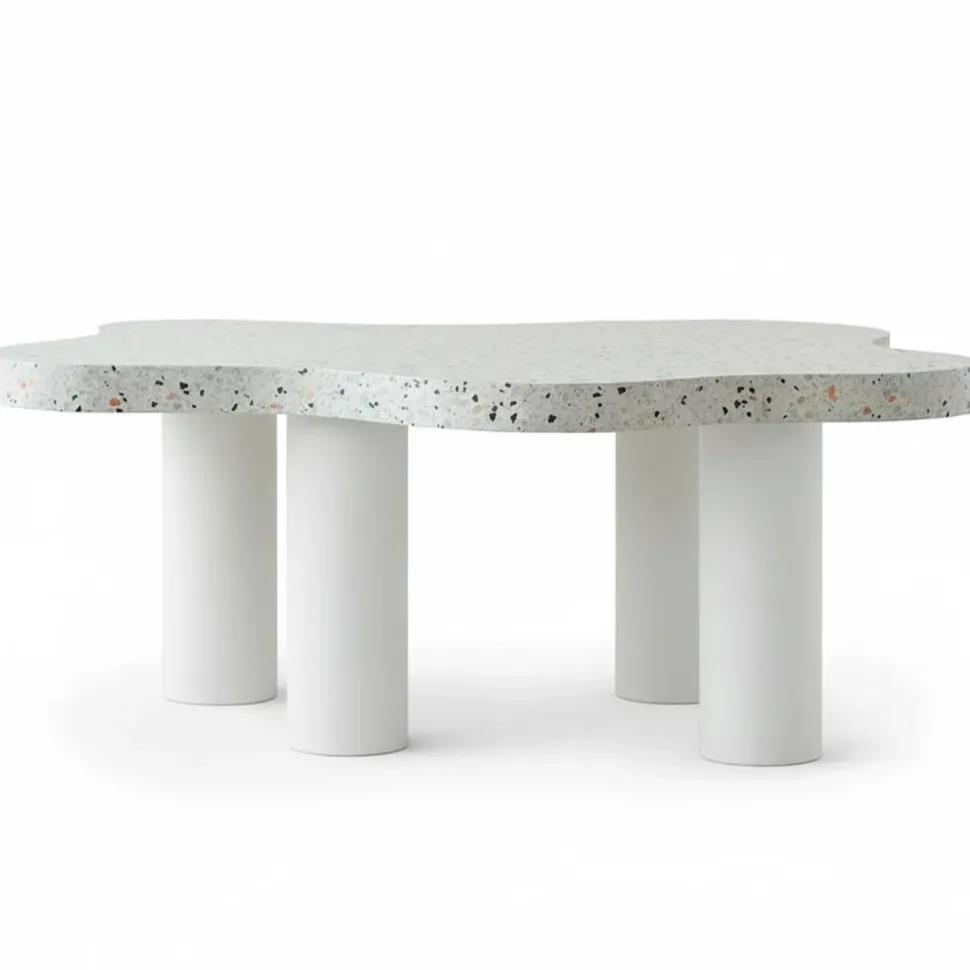 Table basse forme nuage 69x100cm Lagoon Effet Terrazzo