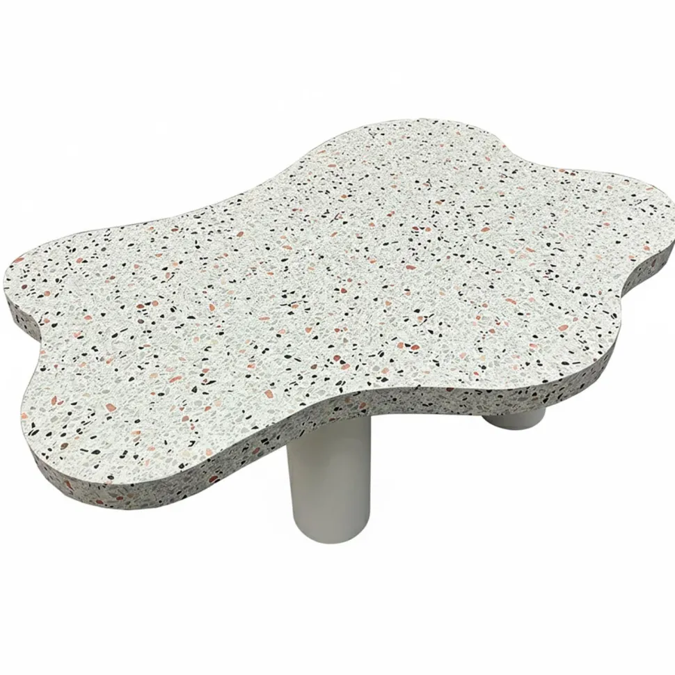 Table basse forme nuage 69x100cm Lagoon Effet Terrazzo