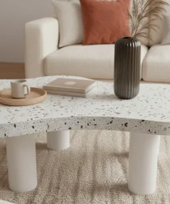 Table basse forme nuage 69x100cm Lagoon Effet Terrazzo