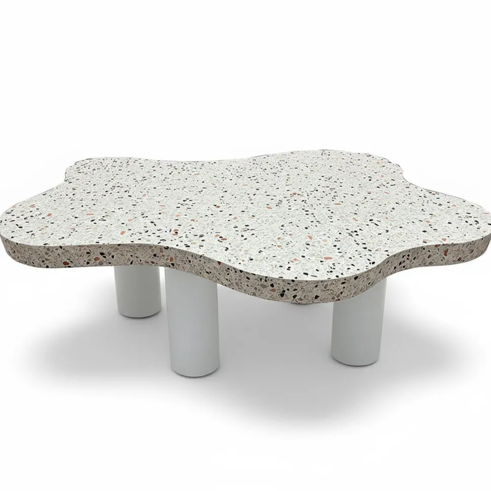 Table basse forme nuage 69x100cm Lagoon Effet Terrazzo