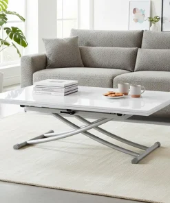 Table basse relevable Carrera XL Blanc laqué