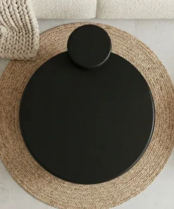 Table basse ronde asymétrique 100cm Yang Noir