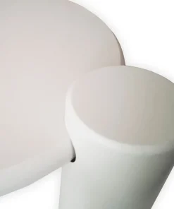 Table basse ronde asymétrique 100cm Yang Crème