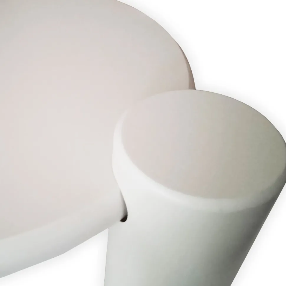 Table basse ronde asymétrique 100cm Yang Crème