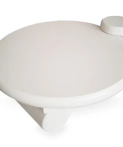 Table basse ronde asymétrique 100cm Yang Crème
