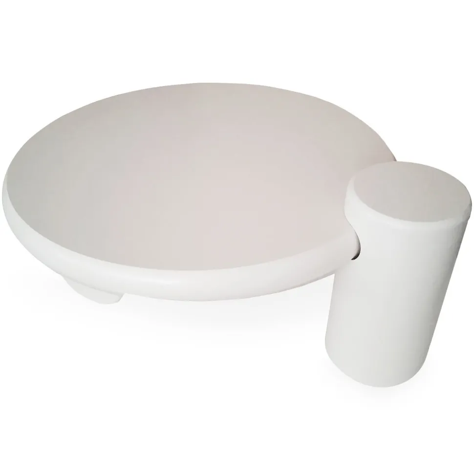 Table basse ronde asymétrique 100cm Yang Crème