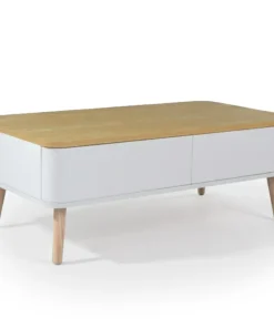 Table basse scandinave Bergen Blanc et Bois