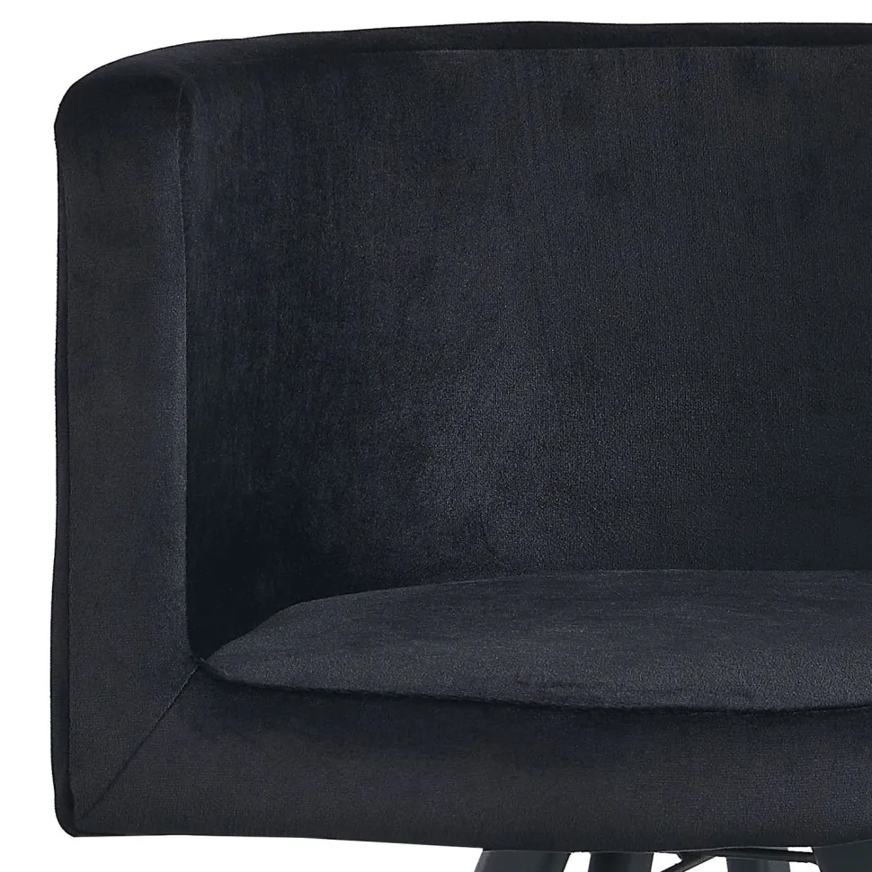 Table carrée 90cm avec 4 chaises gain de place Oslo Effet marbre blanc et Velours Noir