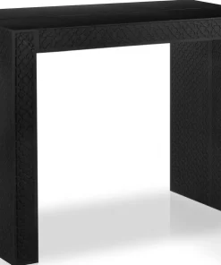 Table console extensible 200cm moulures orientales Nassau Morocco Noir mat