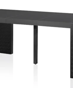 Table console extensible 200cm moulures orientales Nassau Morocco Noir mat