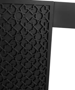 Table console extensible 200cm moulures orientales Nassau Morocco Noir mat
