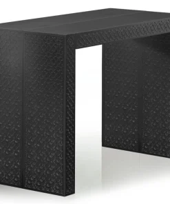 Table console extensible 200cm moulures orientales Nassau Morocco Noir mat