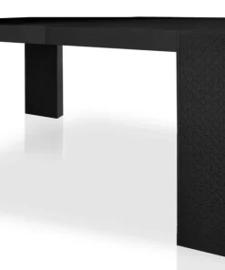 Table console extensible 200cm moulures orientales Nassau Morocco Noir mat