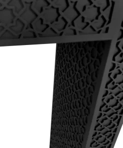Table console extensible 200cm moulures orientales Nassau Morocco Noir mat