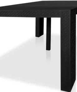 Table console extensible 200cm moulures orientales Nassau Morocco Noir mat
