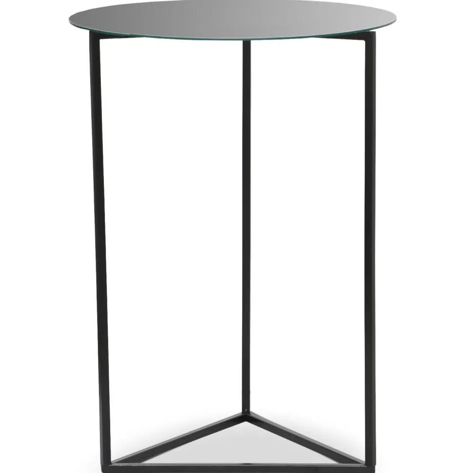 Table d'appoint Oliana Miroir et Métal Noir