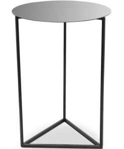 Table d'appoint Oliana Miroir et Métal Noir