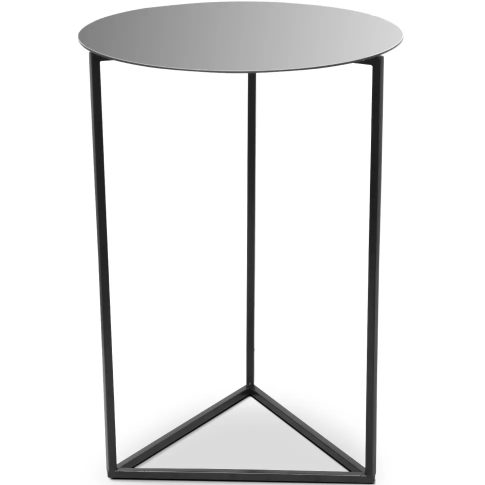 Table d'appoint Oliana Miroir et Métal Noir