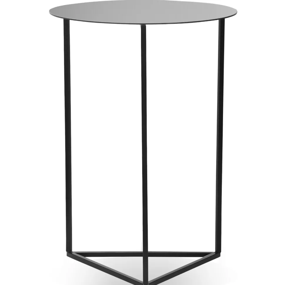 Table d'appoint Oliana Miroir et Métal Noir
