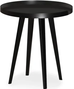Table d'appoint ronde à rebord 45cm Bipolart Métal Noir