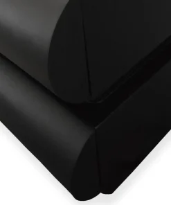 Table de chevet avec 2 tiroirs arrondis L45cm Mezade Noir
