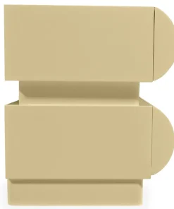 Table de chevet avec 2 tiroirs arrondis L45cm Mezade Beige