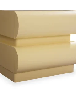 Table de chevet avec 2 tiroirs arrondis L45cm Mezade Beige