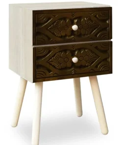 Table de chevet Catana 2 tiroirs Marron