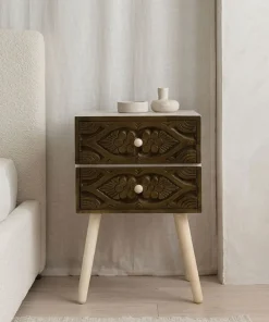 Table de chevet Catana 2 tiroirs Marron