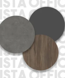 Table de chevet moderne 3 tiroirs Biallo Bois foncé, Gris béton et Anthracite
