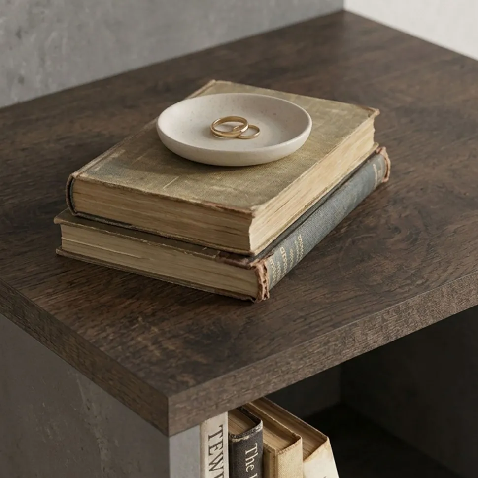 Table de chevet Wasat L44,5xH90cm Bronze et Anthracite