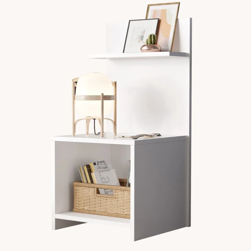 Table de chevet Wasat L44,5xH90cm Blanc