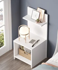 Table de chevet Wasat L44,5xH90cm Blanc