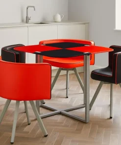Table et chaises Mosaic 90 Rouge et Noir
