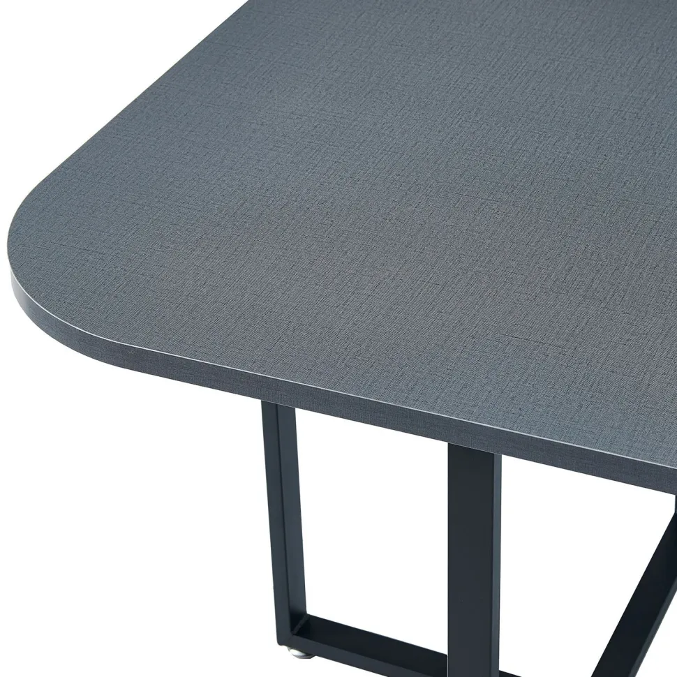 Table et chaises Oslo Gris et Tissu Gris