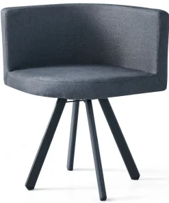 Table et chaises Oslo Gris et Tissu Gris