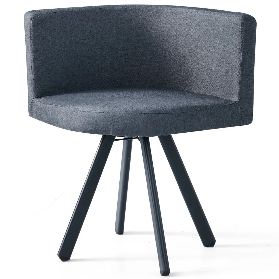 Table et chaises Oslo Gris et Tissu Gris