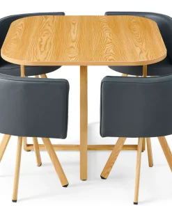 Table et chaises scandinaves Oslo Gris et Chêne