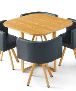 Table et chaises scandinaves Oslo Gris et Chêne