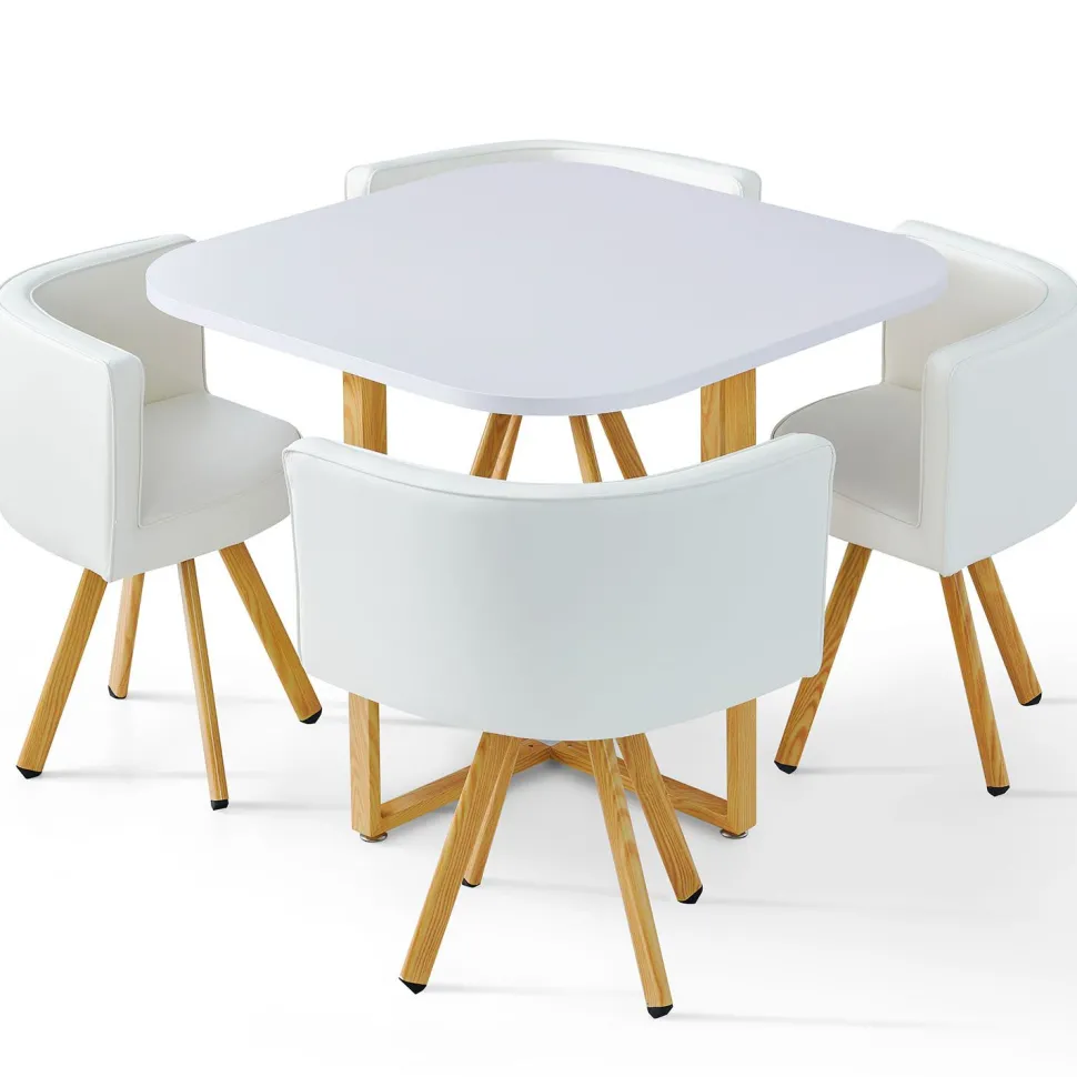 Table et chaises scandinaves Oslo Blanc