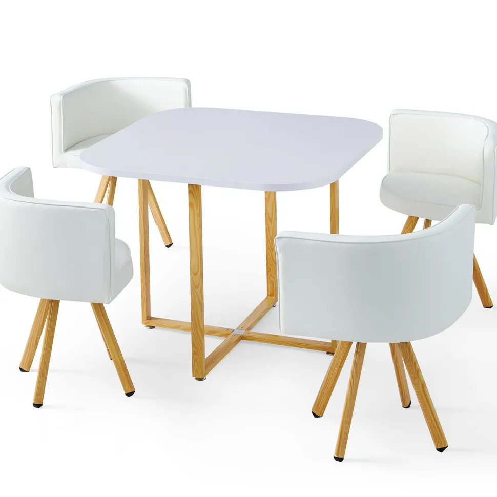 Table et chaises scandinaves Oslo Blanc