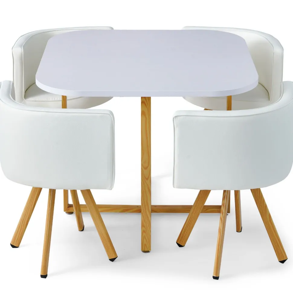 Table et chaises scandinaves Oslo Blanc