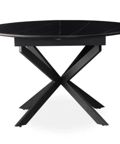 Table extensible Tyrese 160cm pieds en étoile et plateau Céramique Noir