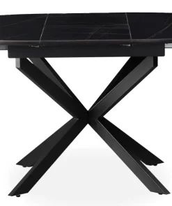 Table extensible Tyrese 160cm pieds en étoile et plateau Céramique Noir