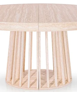 Table ovale extensible 150-300cm Eliza Effet Travertin Beige
