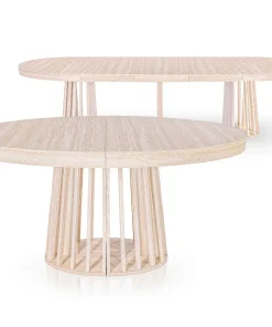 Table ovale extensible 150-300cm Eliza Effet Travertin Beige